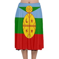Velvet Flared Midi Skirt 
