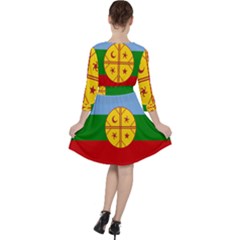 Quarter Sleeve Ruffle Waist Dress 
