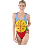 Flag Of The Mapuches Svg High Leg Strappy Swimsuit
