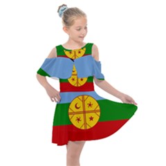Kids  Shoulder Cutout Chiffon Dress 