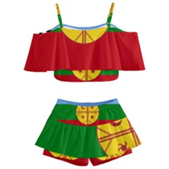 Kids  Off Shoulder Skirt Bikini 