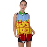 Flag Of The Mapuches Svg Sleeveless Chiffon Button Shirt
