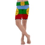 Flag Of The Mapuches Svg Kids  Lightweight Velour Cropped Yoga Leggings