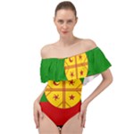 Flag Of The Mapuches Svg Off Shoulder Velour Bodysuit 