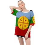 Flag Of The Mapuches Svg Oversized Chiffon Top