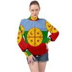 Flag Of The Mapuches Svg High Neck Long Sleeve Chiffon Top