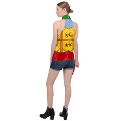 Halter Asymmetric Satin Top 