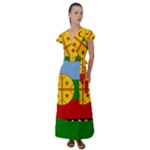 Flag Of The Mapuches Svg Flutter Sleeve Maxi Dress