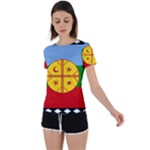 Flag Of The Mapuches Svg Back Circle Cutout Sports T-Shirt