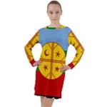 Flag Of The Mapuches Svg Long Sleeve Hoodie Dress