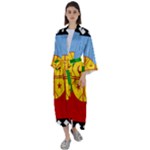 Flag Of The Mapuches Svg Maxi Satin Kimono