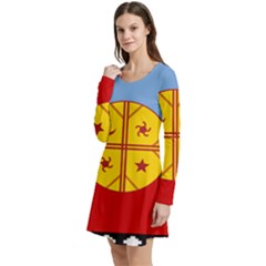 Long Sleeve Velour Skater Dress 