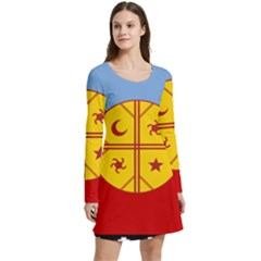 Long Sleeve Velour Skater Dress 