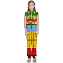 Kids  Sleeveless Ruffle Edge Band Collar Chiffon One Piece 