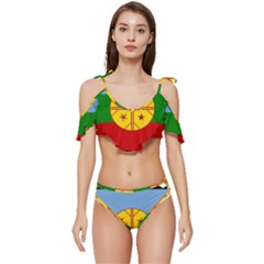 Ruffle Edge Tie Up Bikini Set	 