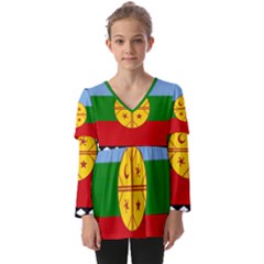 Kids  V Neck Casual Top 