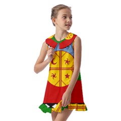 Kids  Pilgrim Collar Ruffle Hem Dress 