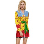 Flag Of The Mapuches Svg Long Sleeve Satin Robe