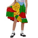 Flag Of The Mapuches Svg Kids  Ruffle Flared Wrap Midi Skirt