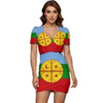 Flag Of The Mapuches Svg Low Cut Cap Sleeve Mini Dress
