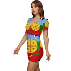 Low Cut Cap Sleeve Mini Dress 