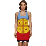 Flag Of The Mapuches Svg Sleeveless Wide Square Neckline Ruched Bodycon Dress
