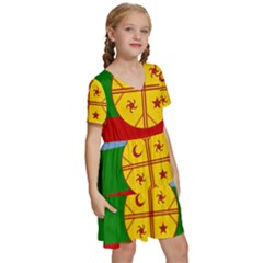Kids  Short Sleeve Tiered Mini Dress 