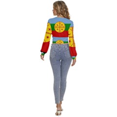 Long Sleeve Deep-V Velour Top 
