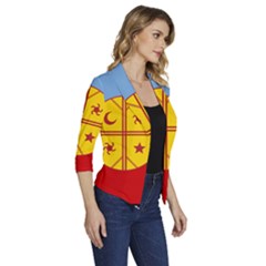 Women s Draped Front 3/4 Sleeve Shawl Collar Jacket 