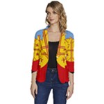 Flag Of The Mapuches Svg Women s One-Button 3/4 Sleeve Short Jacket