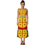 Flag Of The Mapuches Svg Tie-Strap Tiered Midi Chiffon Dress