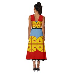 Sleeveless Cross Front Cocktail Midi Chiffon Dress 