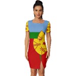 Flag Of The Mapuches Svg Fitted Knot Split End Bodycon Dress