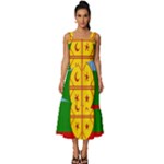 Flag Of The Mapuches Svg Square Neckline Tiered Midi Dress