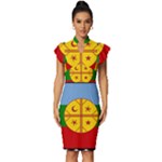 Flag Of The Mapuches Svg Vintage Frill Sleeve V-Neck Bodycon Dress