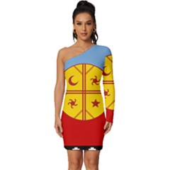Long Sleeve One Shoulder Mini Dress 