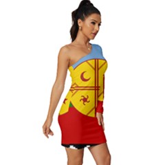 Long Sleeve One Shoulder Mini Dress 
