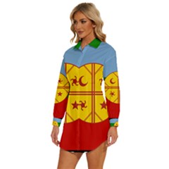 Womens Long Sleeve Shirt Dress 