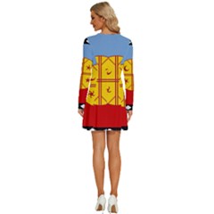 Long Sleeve Deep V Mini Dress  