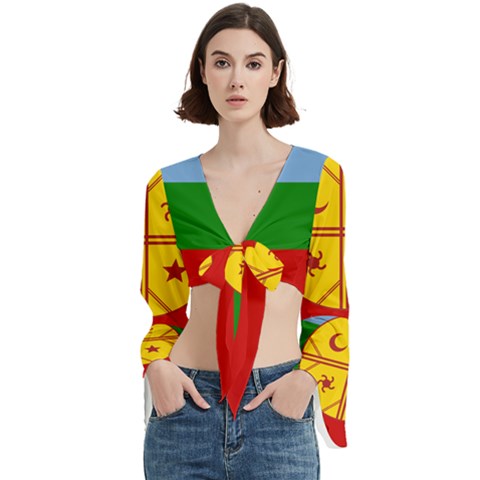 Flag Of The Mapuches Svg Trumpet Sleeve Cropped Top from ArtsNow.com