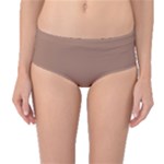 Mocha Mousse Hex Code #a47864 Mid-Waist Bikini Bottoms
