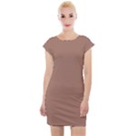 Mocha Mousse Hex Code #a47864 Cap Sleeve Bodycon Dress