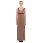 Mocha Mousse Hex Code #a47864 Thigh Split Maxi Dress