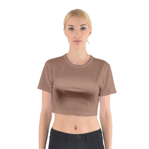 Mocha Mousse Hex Code #a47864 Cotton Crop Top from ArtsNow.com