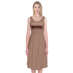 Mocha Mousse Hex Code #a47864 Midi Sleeveless Dress from ArtsNow.com