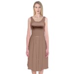 Mocha Mousse Hex Code #a47864 Midi Sleeveless Dress