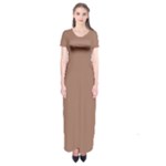 Mocha Mousse Hex Code #a47864 Short Sleeve Maxi Dress