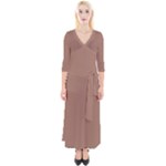 Mocha Mousse Hex Code #a47864 Quarter Sleeve Wrap Maxi Dress