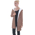 Mocha Mousse Hex Code #a47864 Longline Hooded Cardigan