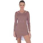 Mocha Mousse Hex Code #a47864 Asymmetric Cut-Out Shift Dress